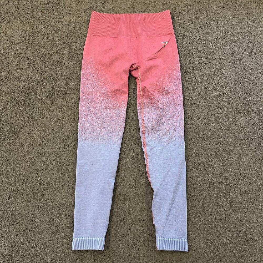 Gymshark Adapt Ombre Coral Pink Purple Seamless Workout Leggings Women's Size XS
